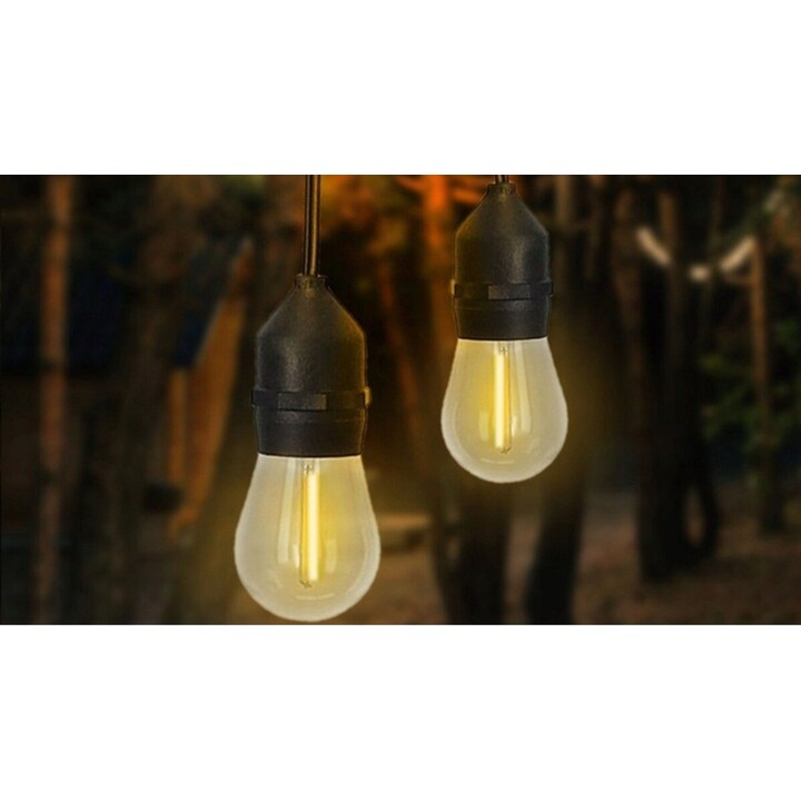 ExtraLink EX.25074 Ghirlanda da giardino 230 V 3+7 m 10 LED a filamento bianco caldo