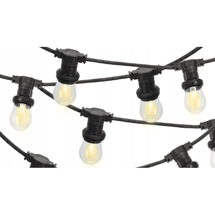ExtraLink EX.25074 Guirnalda de jardín 230 V, 3 + 7 m, 10 LED de filamento, blanco cálido