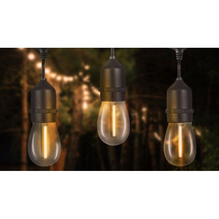 ExtraLink EX.25074 Guirlande de jardin 230 V, 3 + 7 m, 10 LED à filament, blanc chaud