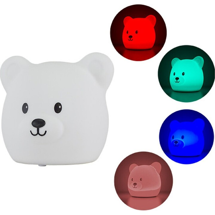 Lâmpada de silicone recarregável Koala Games G2535 em forma de urso, com luz noturna LED e ligação USB-C