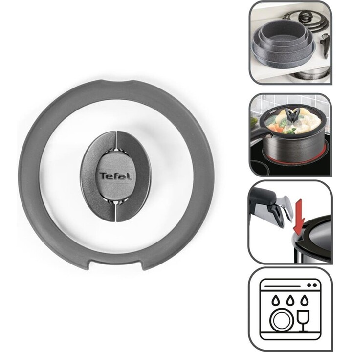 Tapa de cristal para cacerola Tefal Ingenio L9846253, tamaño 18 cm