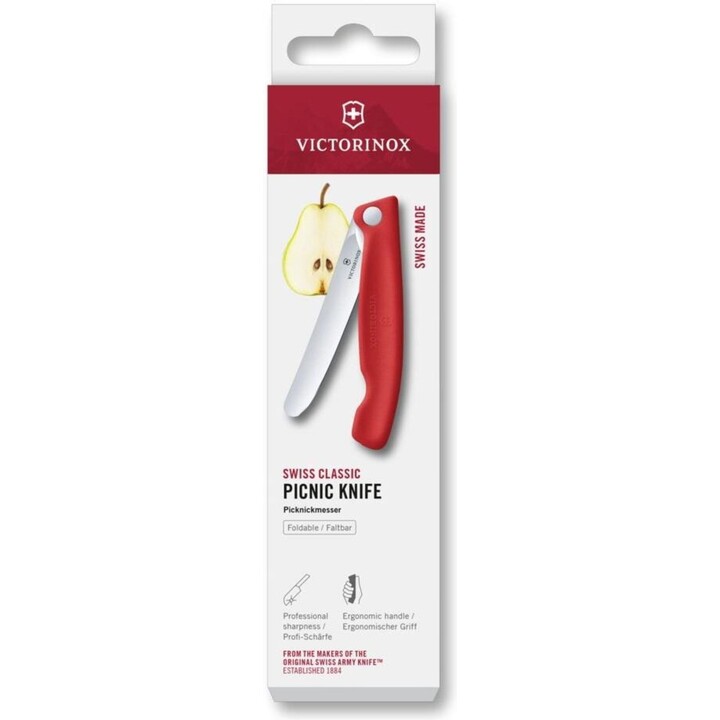 Cuchillo para el desayuno Victorinox Swiss Classic 6.7801.FC1, plateado con mango rojo