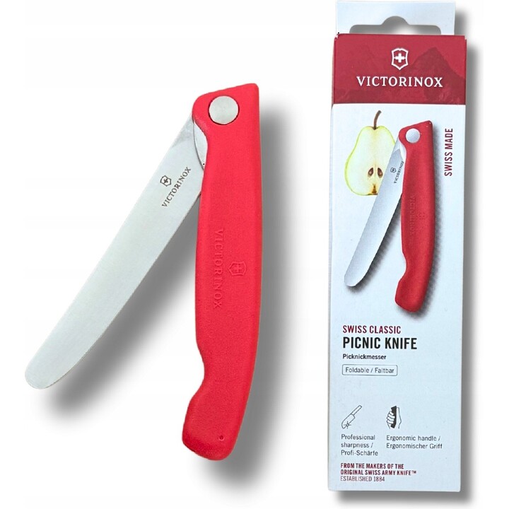 Cuchillo para el desayuno Victorinox Swiss Classic 6.7801.FC1, plateado con mango rojo