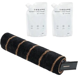 Rodillo con cepillo suave y limpiador multisuperficie para suelos Dreame VFBA, 300 ml