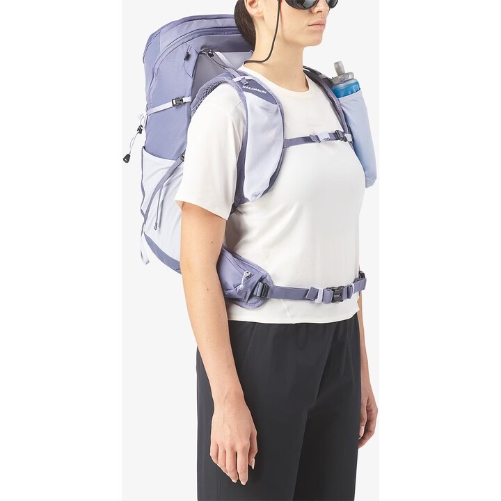 Mochila de senderismo Salomon Aerotrek 28 LC2857200 para mujer, modelo Heron, azul cósmico y blanco, tallas M-L