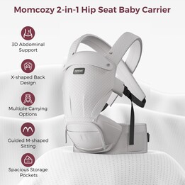 Portabebés Momcozy Air Mesh para cadera, gris