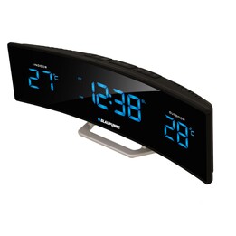 Rádio-relógio digital Blaupunkt CR12BK, preto e prata.