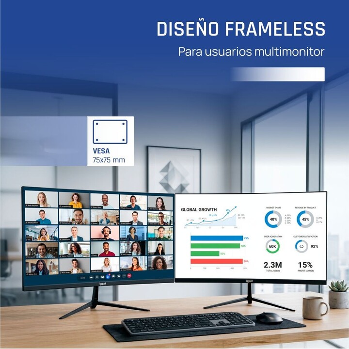 iggual ML24SDP 24" FHD IPS 120Hz 1ms VGA HDMI DisplayPort 1.2