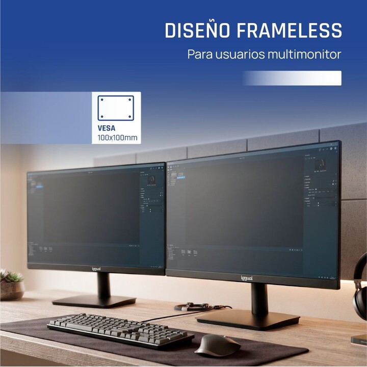 iggual ML24SPC 24" FHD IPS 120Hz 1ms DisplayPort 1.2 HDMI 1.4 VGA Especial Para Mini PC