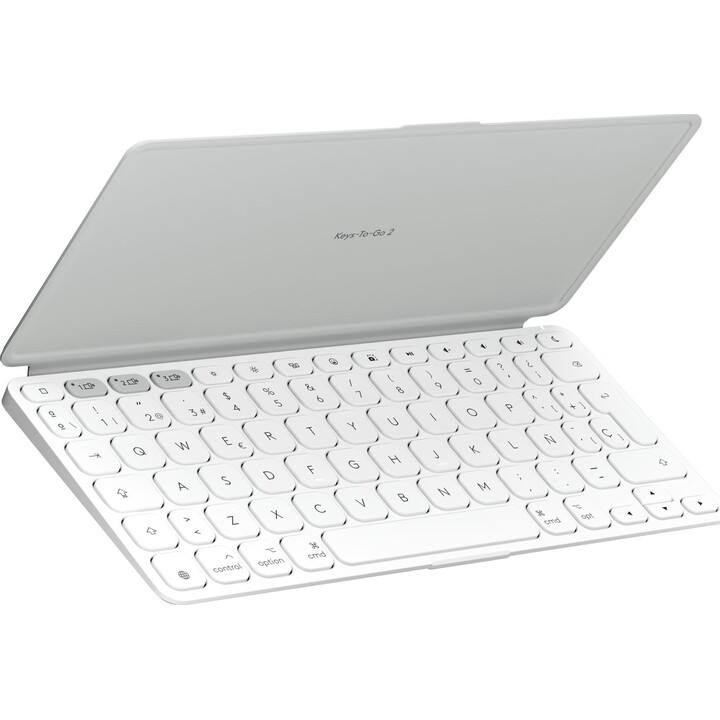 Logitech Keys-To-Go 2 Multi-appareils (iPadOS/iOS/macOS) Bluetooth pour Apple Gris clair