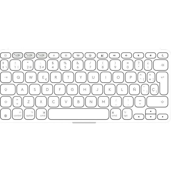 Logitech Keys-To-Go 2 Multi-Device (iPadOS/iOS/macOS) Bluetooth für Apple, Hellgrau