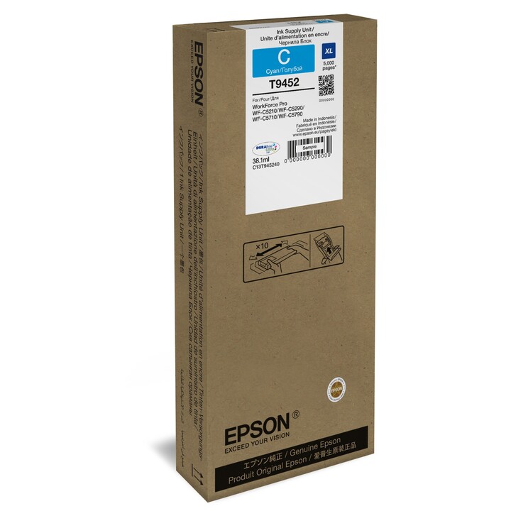 Epson T9452 Xl Cyan Wf Pro Wf-5710 Wf-5790 Wf-5210 Wf-5290 Cartridge