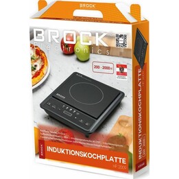 Brock HP 2009 Induktionskochfeld 2000 W, Keramikoberfläche 250 x 250 mm, Schwarz