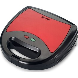 Brock SSM 2003 RD 3 en 1 Sandwichera/Gofrera y Parrilla 750W, Negro/Rojo