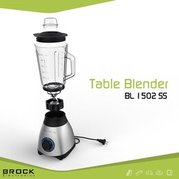 Mixeur de table Brock BL 1502 SS 500 W, acier/noir
