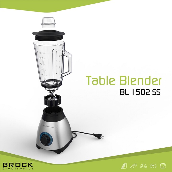 Liquidificador de mesa Brock BL 1502 SS 500W, aço/preto