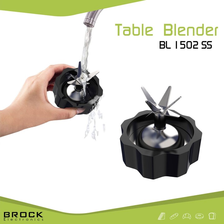 Mixeur de table Brock BL 1502 SS 500 W, acier/noir