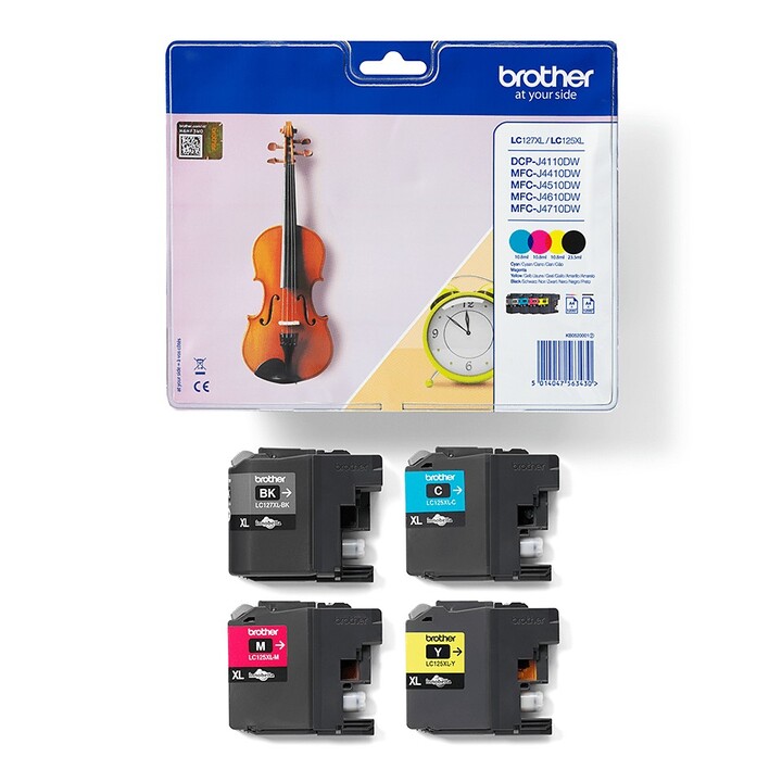 Brother LC-127XLVALBP Druckerpatrone Original Schwarz , Cyan, Magenta, Gelb Mehrfachverpackung 4 Stück(e)