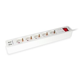 EQUIP TERMINAL 5 SOCKETS 1.5M + 2P USB + OFF BUTTON