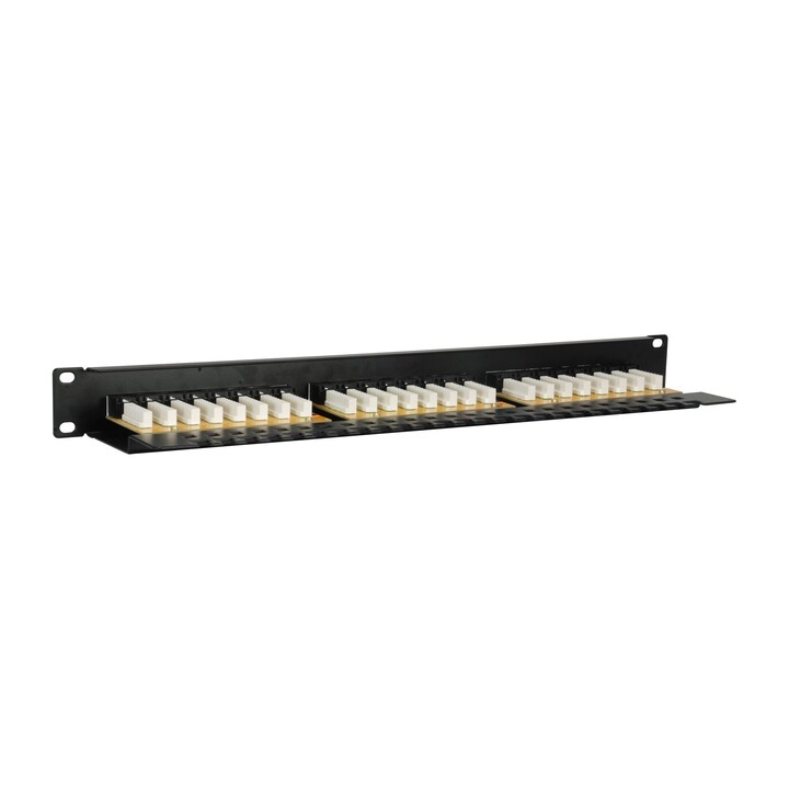 EQUIP Cat.6E panel de parcheo 24 puertos 1U negro