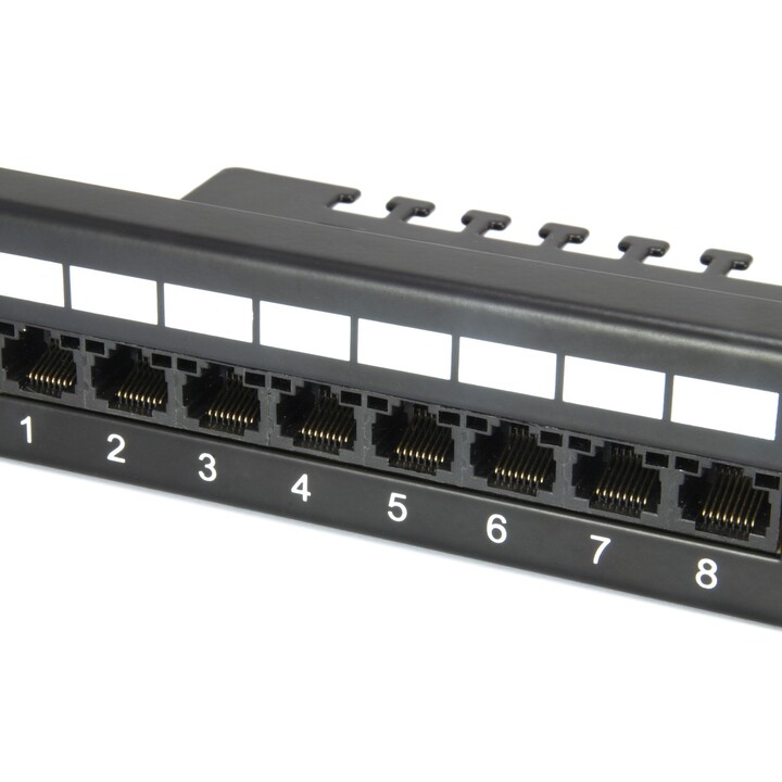 EQUIP Cat.6E panel de parcheo 24 puertos 1U negro