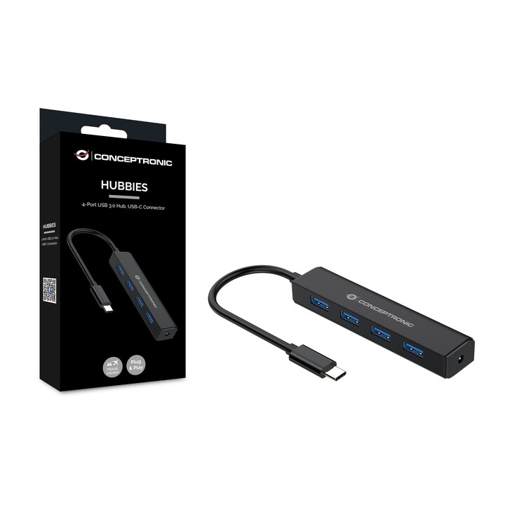 HUB CONCEPTRONIC USB-C A USB 3.0 4 PORTE