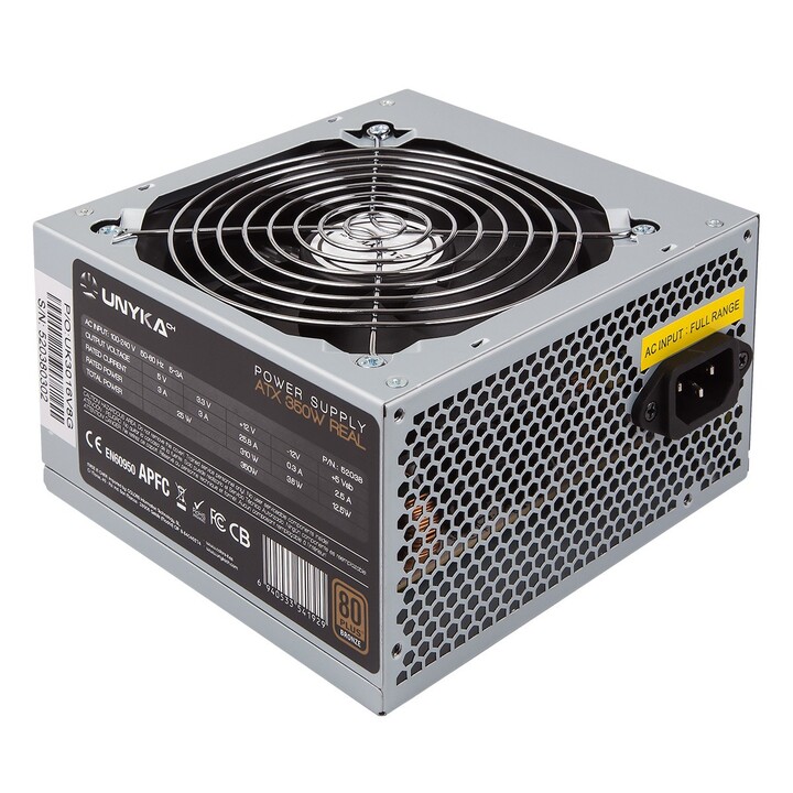 Fuente Alimentacion 350W Unyka Full Range Pfc-Activo 80+ Bronce 12Cm Atx