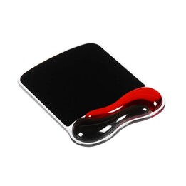 Kensington Wristrest Wave Preto Red Gel Mat