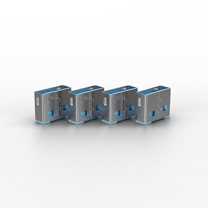 Usb port locks 4x blue+key