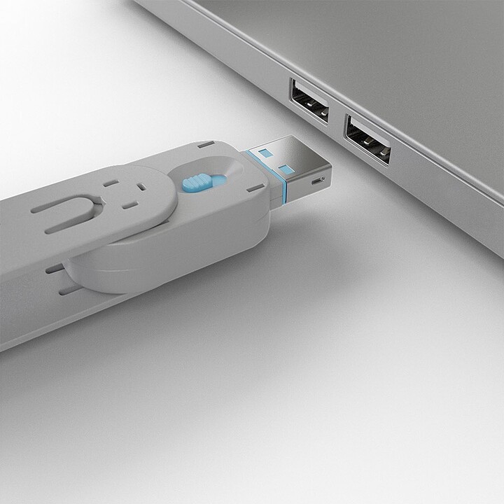 Usb port locks 4x blue+key