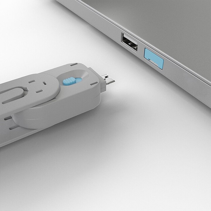 Usb port locks 4x blue+key