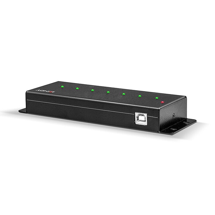 Lindy 42794 7-Port USB 2.0 Metall-Hub schwarz