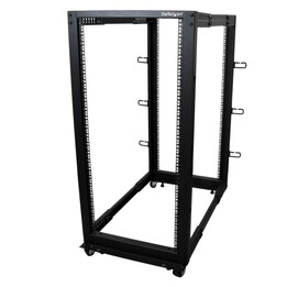 StarTech.com 4POSTRACK25U Offenes 25U-Rack mit 4 Pfosten Schwarz