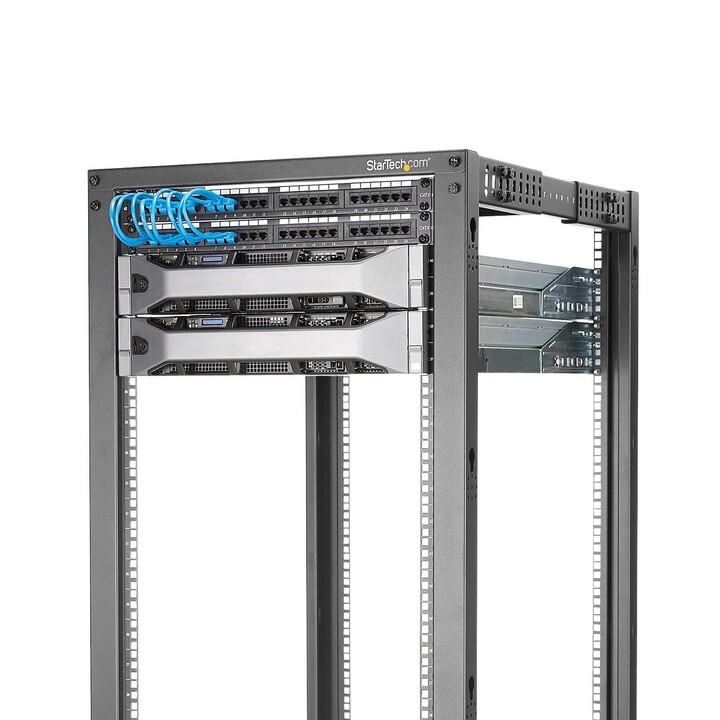 StarTech.com 4POSTRACK25U Rack aberto 25U de 4 postes preto