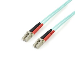 StarTech.com 2m (6ft) LC/UPC to LC/UPC OM3 Multimode Fiber Optic Cable, Full Duplex 50/125µm Zipcord Fiber Cable, 100G, Low Inse