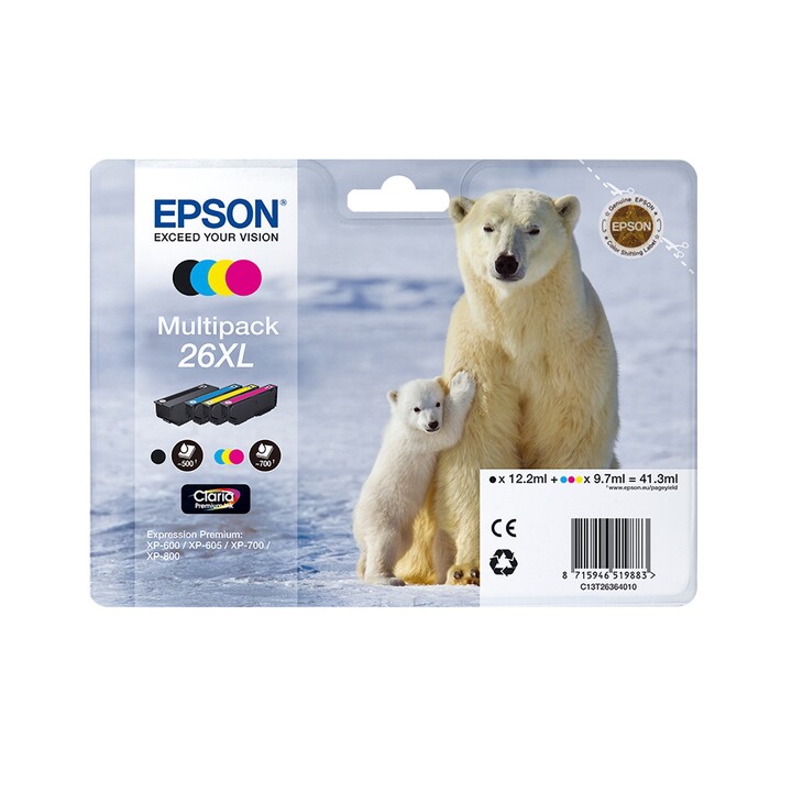 Epson Polar bear 26XL Claria Premium Single Cyan Ink