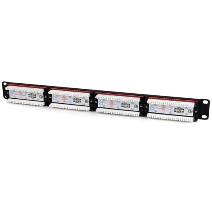 StarTech.com C6PANEL24 24-port Cat6 patch panel 1U black