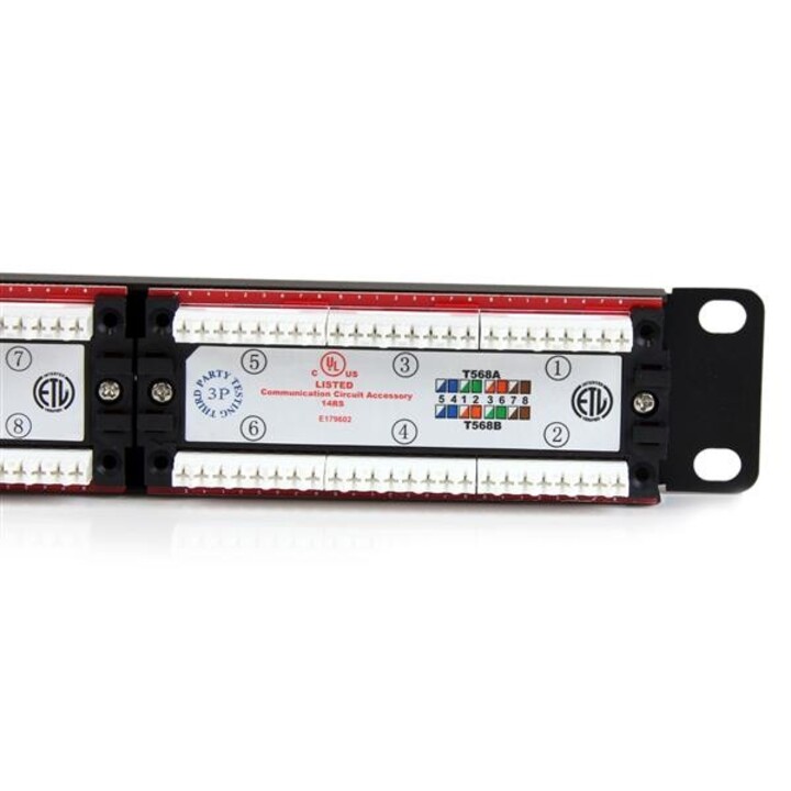 StarTech.com C6PANEL24 24-Port Cat6-Patchpanel 1U schwarz