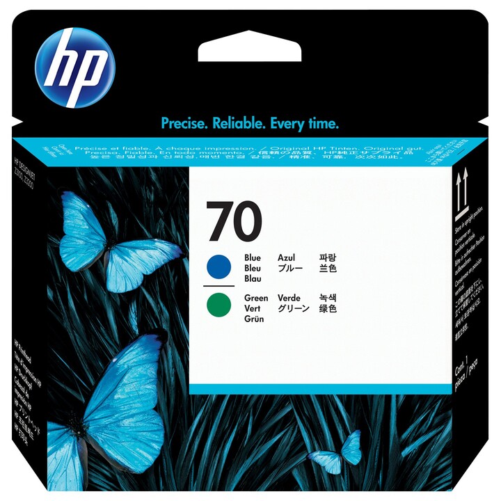 testa blu e verde hp 70