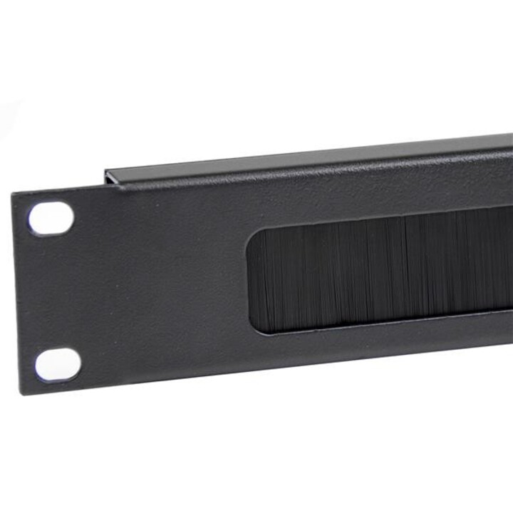 STARTECH.com CMBRUSH1U panel pasacables con cepillo 1U negro