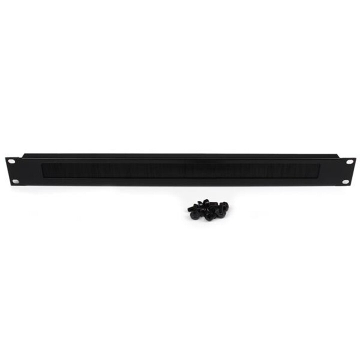 STARTECH.com CMBRUSH1U panel pasacables con cepillo 1U negro