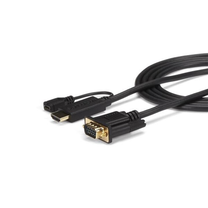 StarTech.com HD2VGAMM6 6ft HDMI to VGA active converter cable black