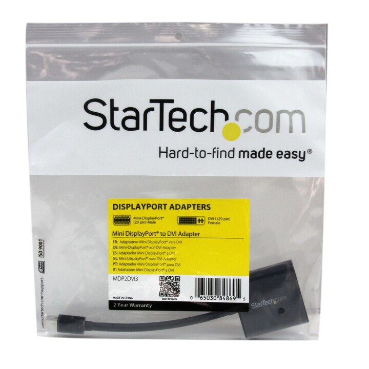 StarTech.com MDP2DVI3 passive Mini DisplayPort to DVI adapter black