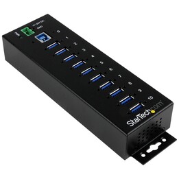 STARTECH ST1030USBM industrieller USB-3.0-Hub mit 10 Ports schwarz