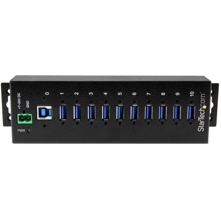 STARTECH ST1030USBM industrieller USB-3.0-Hub mit 10 Ports schwarz