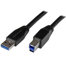 StarTech.com 5m (16ft) Active USB 3.0 (5Gbps) USB-A to USB-B Cable - M/M