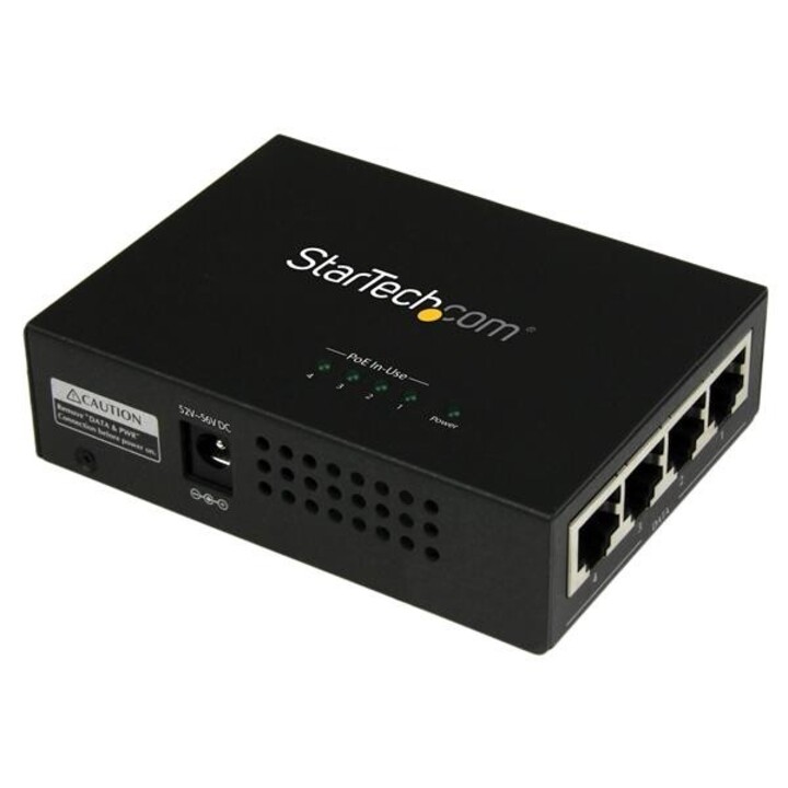 STARTECH.com 4 Port Gigabit Midspan - Injecteur PoE+ - 802.3at/af - RJ45