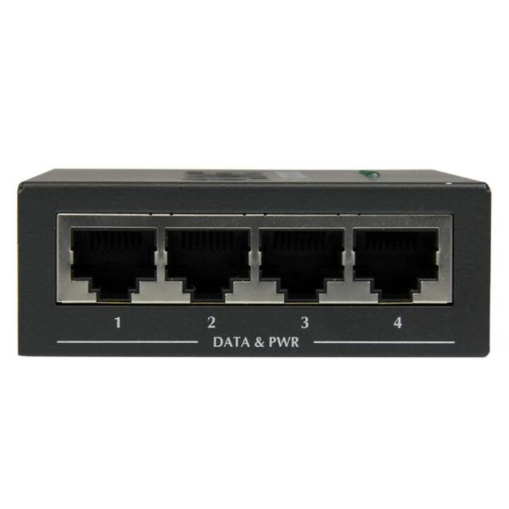 STARTECH.com 4 Port Gigabit Midspan - Injecteur PoE+ - 802.3at/af - RJ45