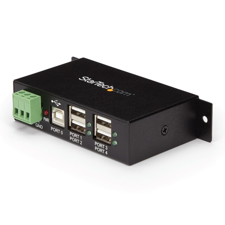 StarTech.com ST4200USBM Mountable 4-Port Industrial USB 2.0 Hub Black