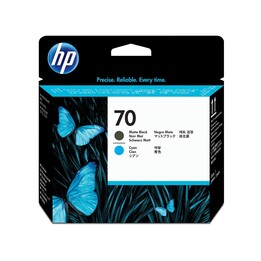 hp70 matt Schwarz er und cyanfarbener Druckkopf